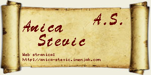 Anica Stević vizit kartica